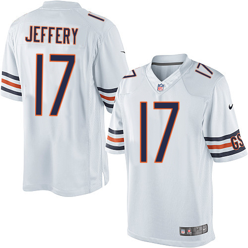 Men's Limited Alshon Jeffery Nike Jersey White Road - #17 NFL Chicago Bears